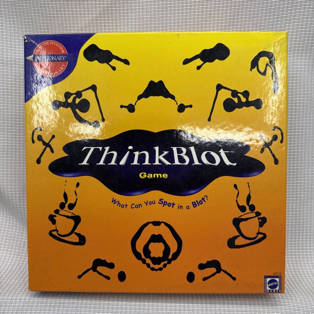 NEW Mattel ThinkBlot Art Party Game Complete 2-6 Players 2000 (Open Box)